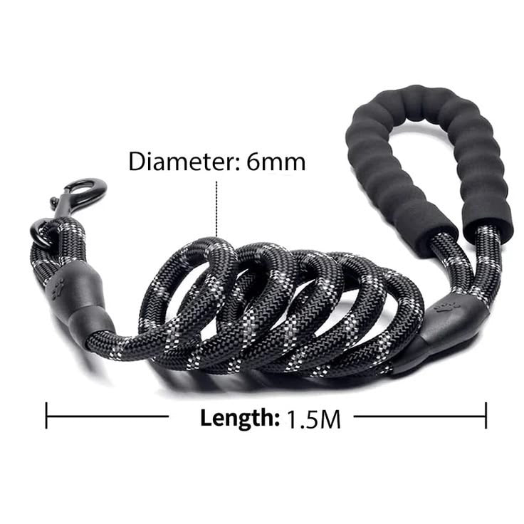 Taglory Rope Dog Leash 6 FT with Comfortable Padded Handle, Highly Reflective Threads Leash and Anti-Tangle Clip for Walking Medium Large Dogs