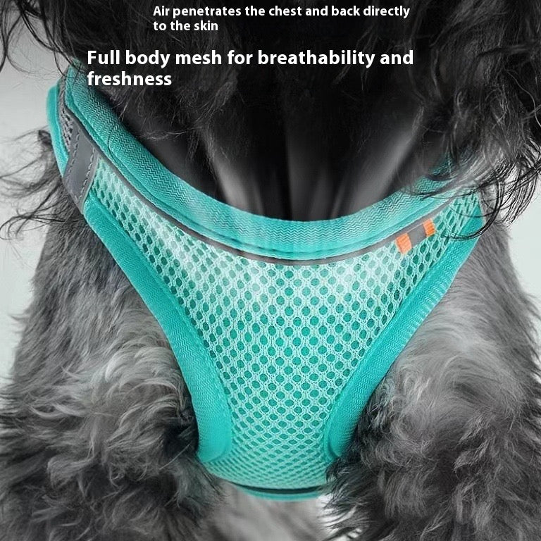 Breathable Small Dog Vest Harness and Leash Set – No-Choke, Escape-Proof Chest Strap for Puppies, Pomeranian, Bichon Frise, Teddy Poodle, and Small Breeds