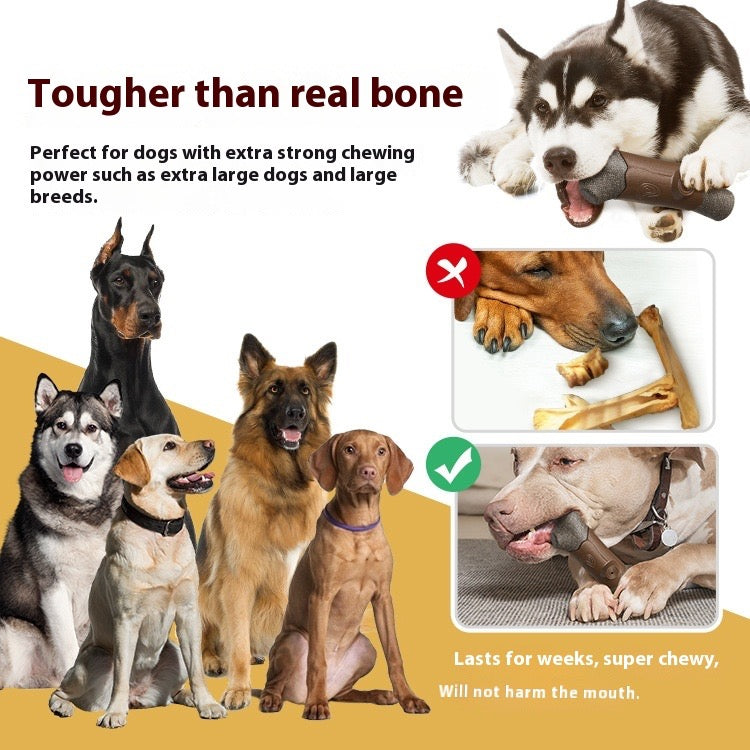 Durable Wood-Style Squeaky Ball Dog Toy – Natural Look Plastic Fetch Toy Made in USA