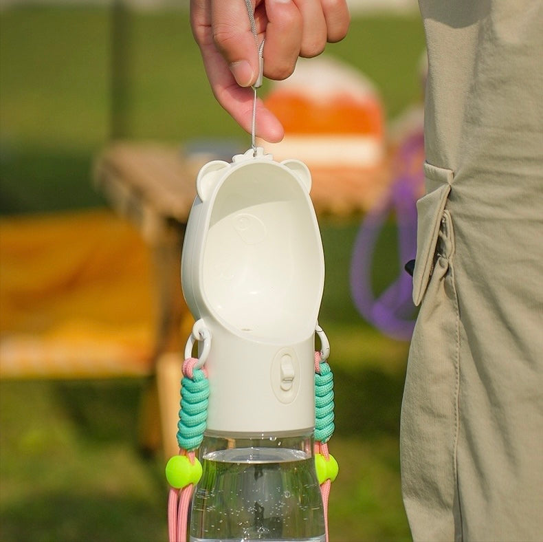 Leak-Proof Dog Travel Water Bottle – Portable 2-in-1 Pet Hydration Dispenser for Hiking & Travel