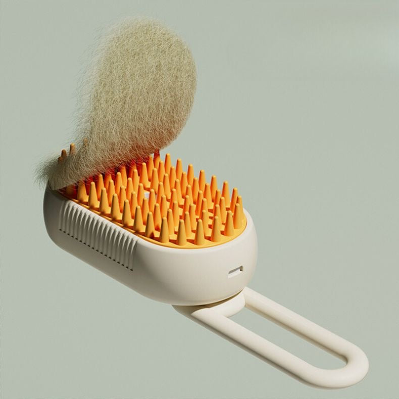 3-in-1 Electric Steam Pet Brush | Anti-Static Grooming & Deshedding Tool for Cats & Dogs