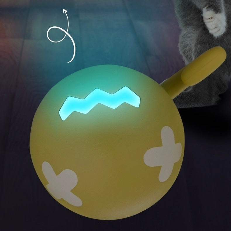 Smart Interactive Cat Toy Ball - Automatic Self-Moving Pet Toy with Feather Tail & USB Charging