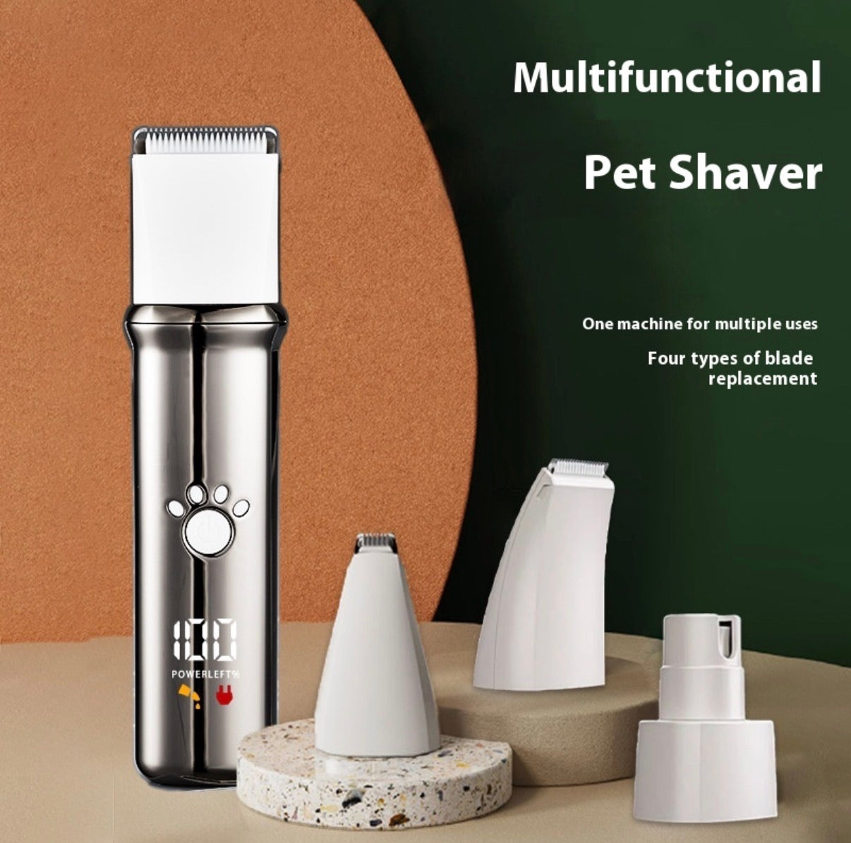 4-in-1 Professional Dog Shaver & Grooming Kit dog clippers, paw trimmer, and professional pet grooming