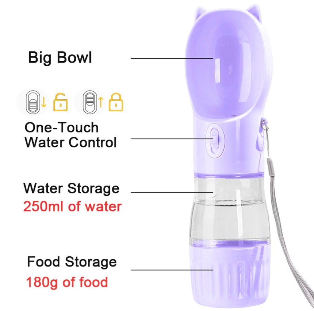 Leak-Proof Dog Travel Water Bottle – Portable 2-in-1 Pet Hydration Dispenser for Hiking & Travel