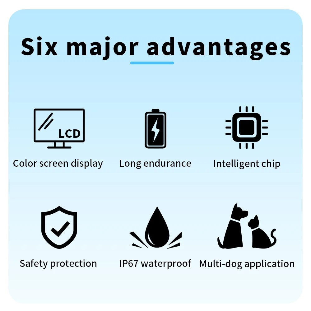 Smart AI Bark Collar for Small, Medium & Large Dogs | IP67 Waterproof Rechargeable Anti-Barking Collar with 4 Safe Training Modes & LCD Color Display