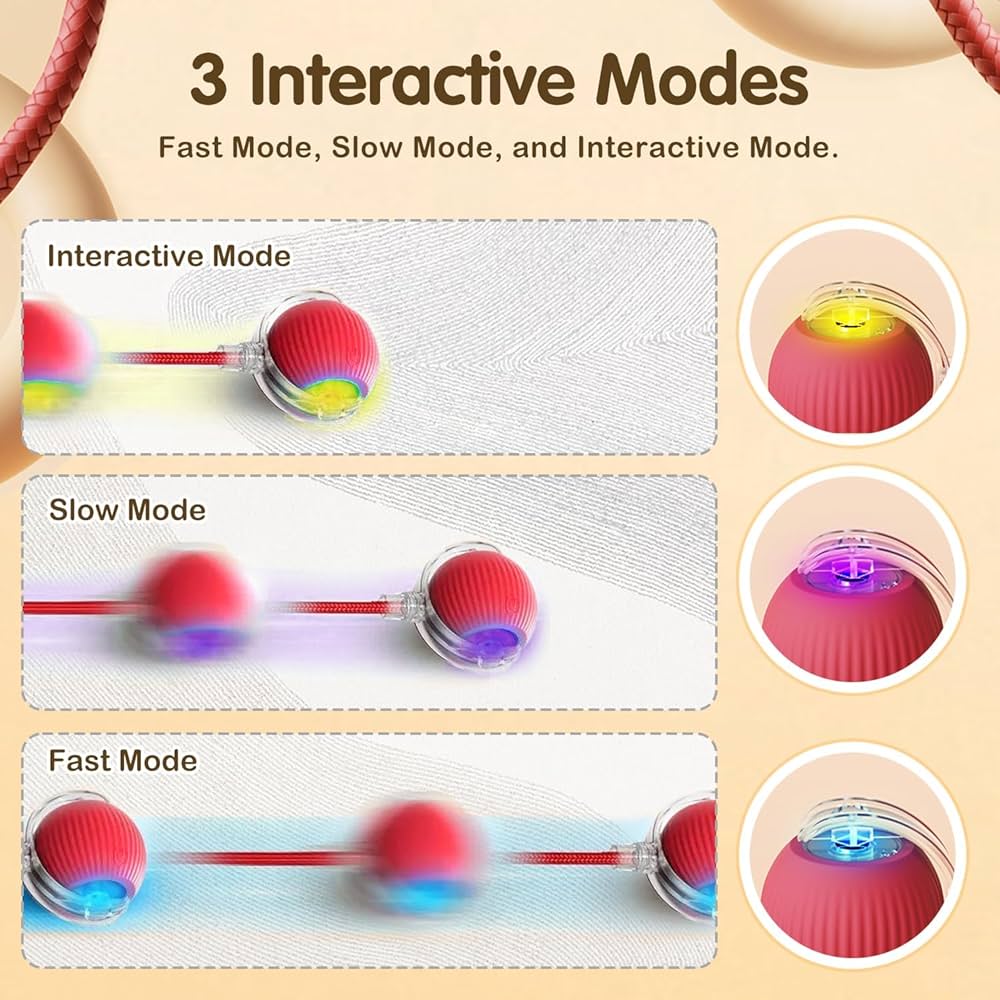 Automatic Cat and Dog Toy, Interactive Pet Ball, All-Terrain Toy, Smart Pet Entertainment.
