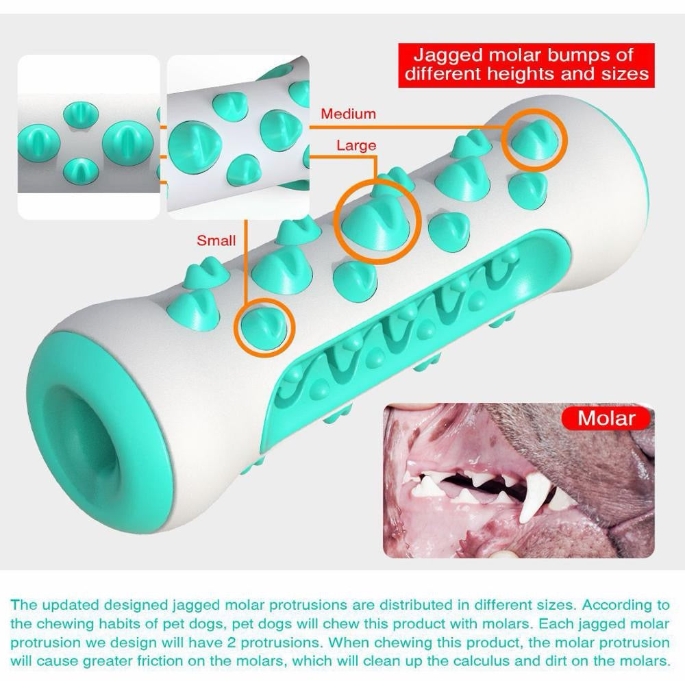 Dog Squeaky Toys For Aggressive Chewers, Tough Toothbrush Dog Chew Toy, Nearly Indestructible Rubber Toys For Pet Training, Teeth Cleaning, Playing And Chewing For Medium & Large Breeds