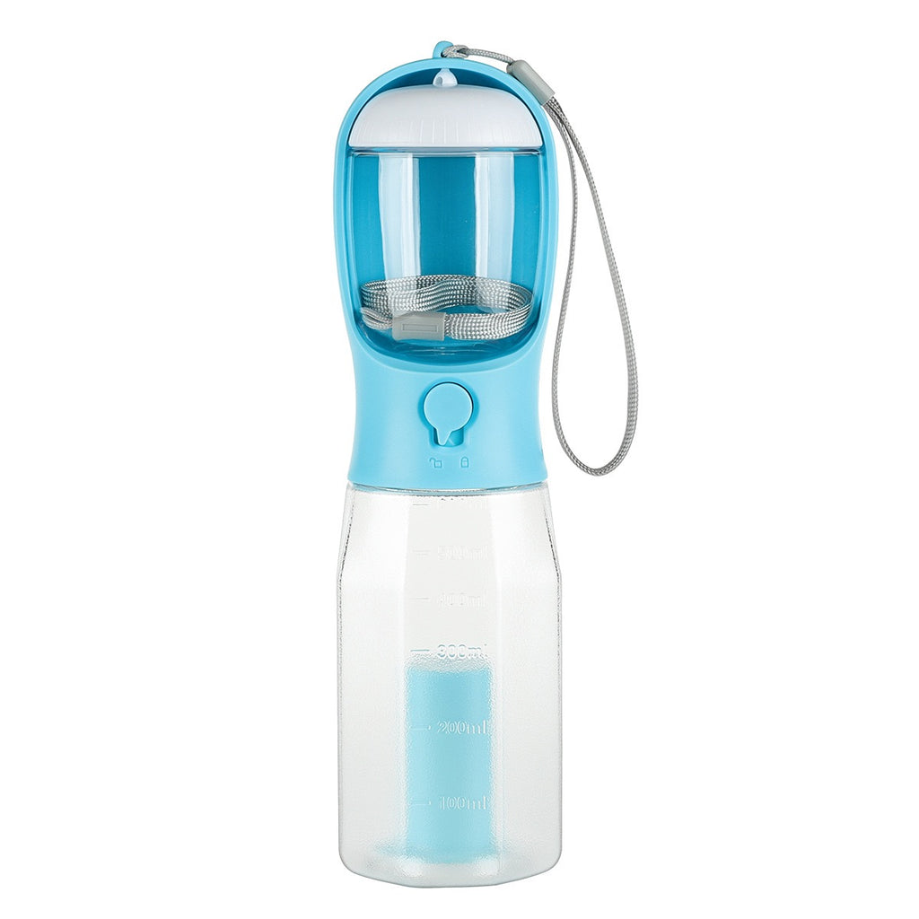 3 in 1 Portable Pet Water Bottle, food container and Waste Bag Dispenser (600ml)