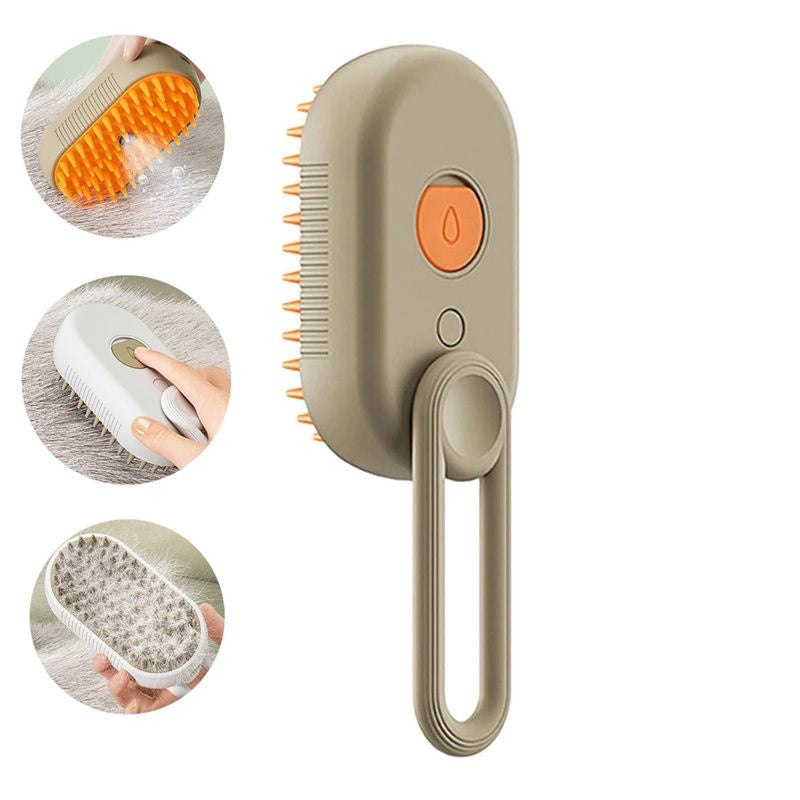 3-in-1 Electric Steam Pet Brush | Anti-Static Grooming & Deshedding Tool for Cats & Dogs