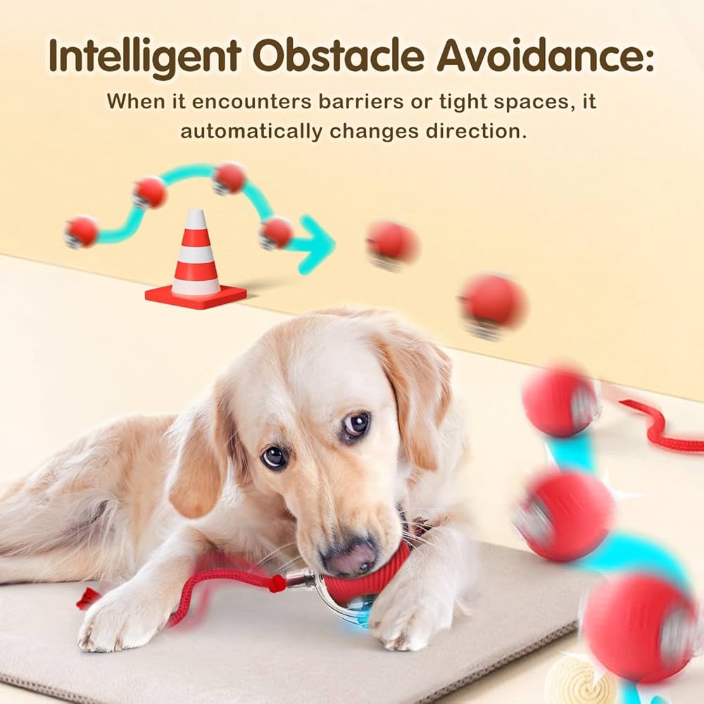 Automatic Cat and Dog Toy, Interactive Pet Ball, All-Terrain Toy, Smart Pet Entertainment.