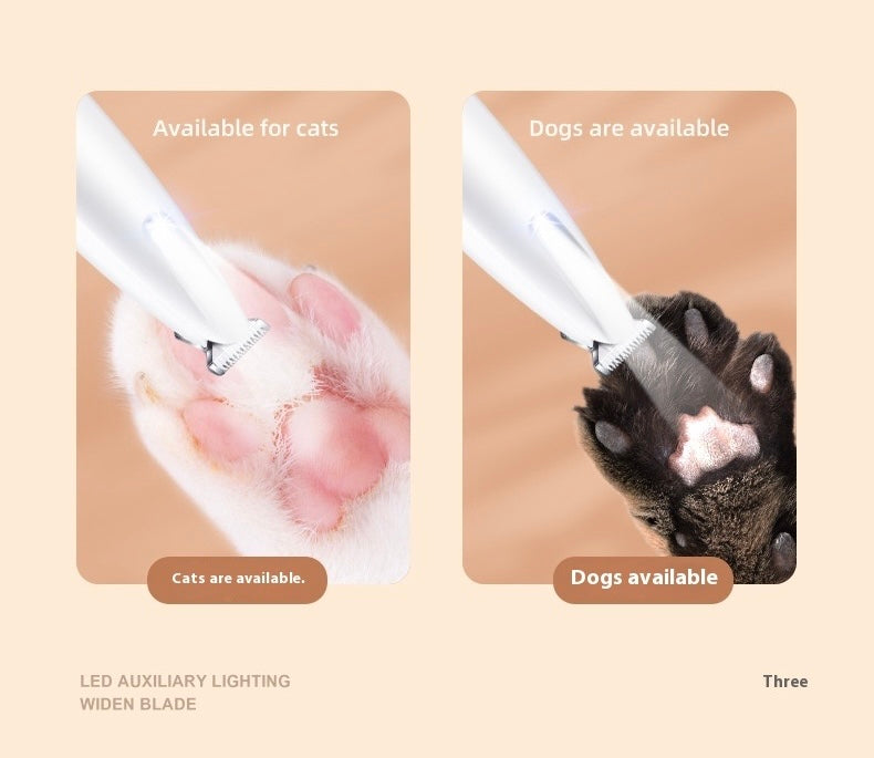 Professional LED Dog and Cat Paw Trimmer – Cordless Pet Grooming Clippers for Paws, Ears, and Eyes