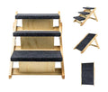 Wood Pet Stairs Pet Steps  Foldable 3 Levels Dog Stairs  Ramp Perfect For Beds And Cars Portable Dog Cat Ladder