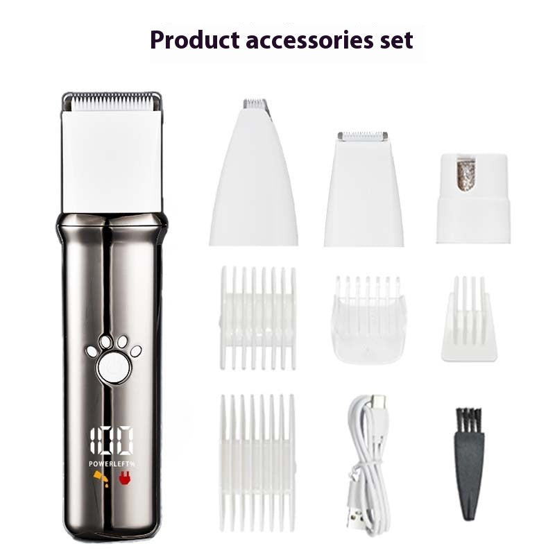 4-in-1 Professional Dog Shaver & Grooming Kit dog clippers, paw trimmer, and professional pet grooming