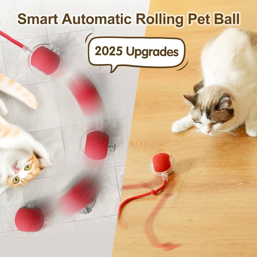 Automatic Cat and Dog Toy, Interactive Pet Ball, All-Terrain Toy, Smart Pet Entertainment.