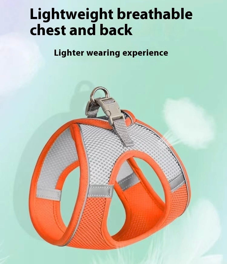 Breathable Small Dog Vest Harness and Leash Set – No-Choke, Escape-Proof Chest Strap for Puppies, Pomeranian, Bichon Frise, Teddy Poodle, and Small Breeds