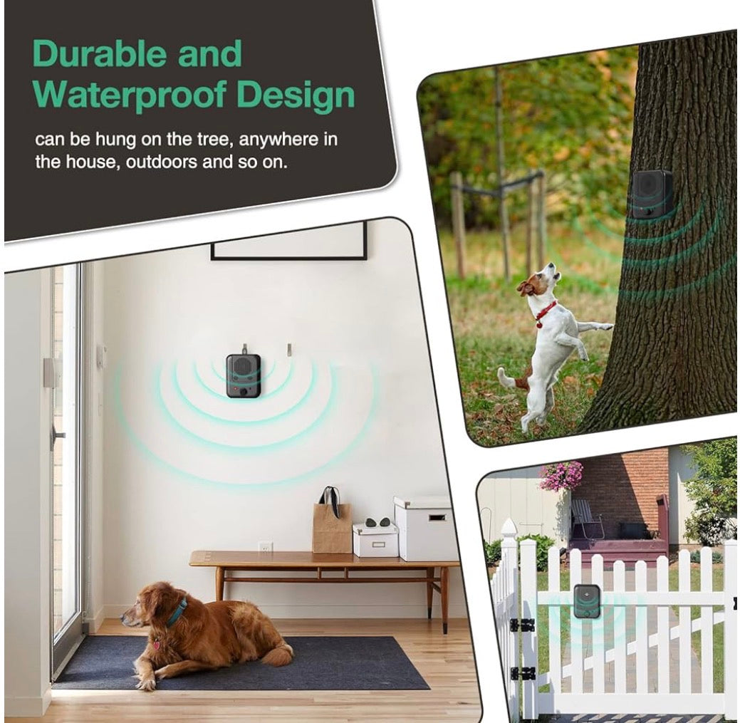 Ultrasonic Anti Barking Device - 33ft Range Rechargeable Dog Bark
Deterrent - Safe & Humane 3-Mode Sonic Bark Suppressor for Indoor & Outdoor