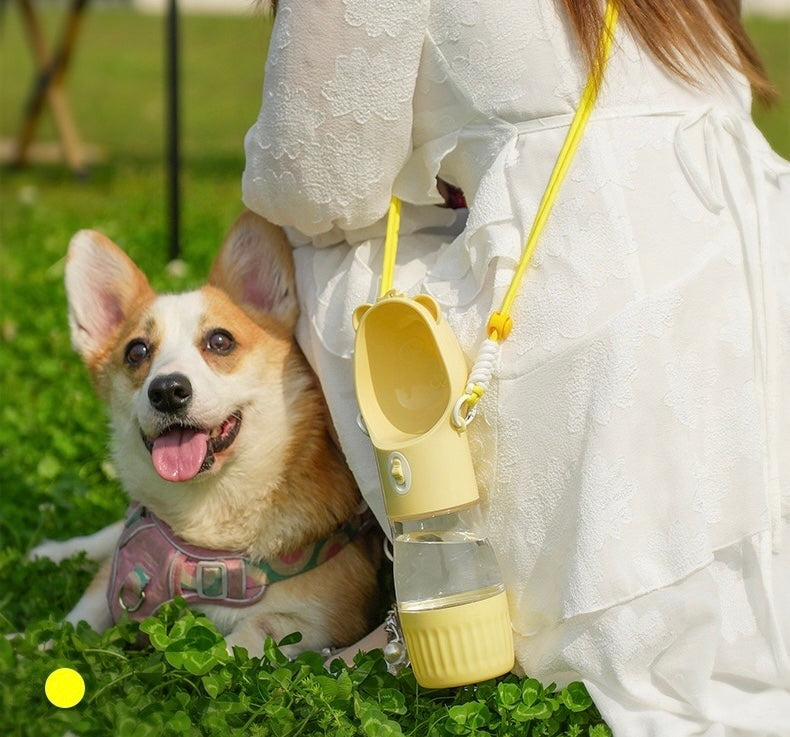 Leak-Proof Dog Travel Water Bottle – Portable 2-in-1 Pet Hydration Dispenser for Hiking & Travel