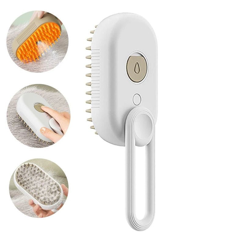 3-in-1 Electric Steam Pet Brush | Anti-Static Grooming & Deshedding Tool for Cats & Dogs