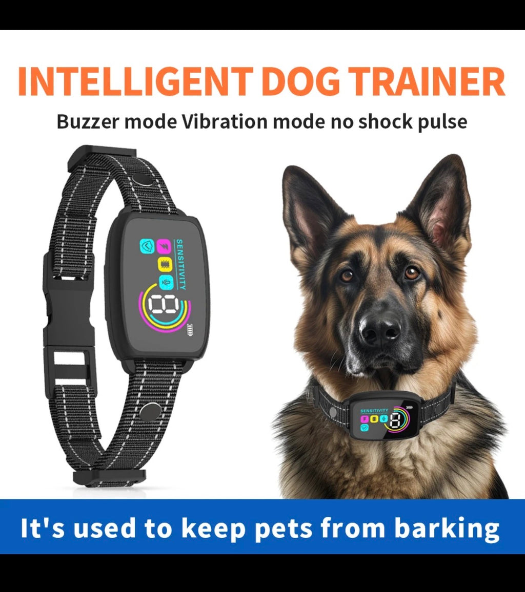 Smart AI Bark Collar for Small, Medium & Large Dogs | IP67 Waterproof Rechargeable Anti-Barking Collar with 4 Safe Training Modes & LCD Color Display