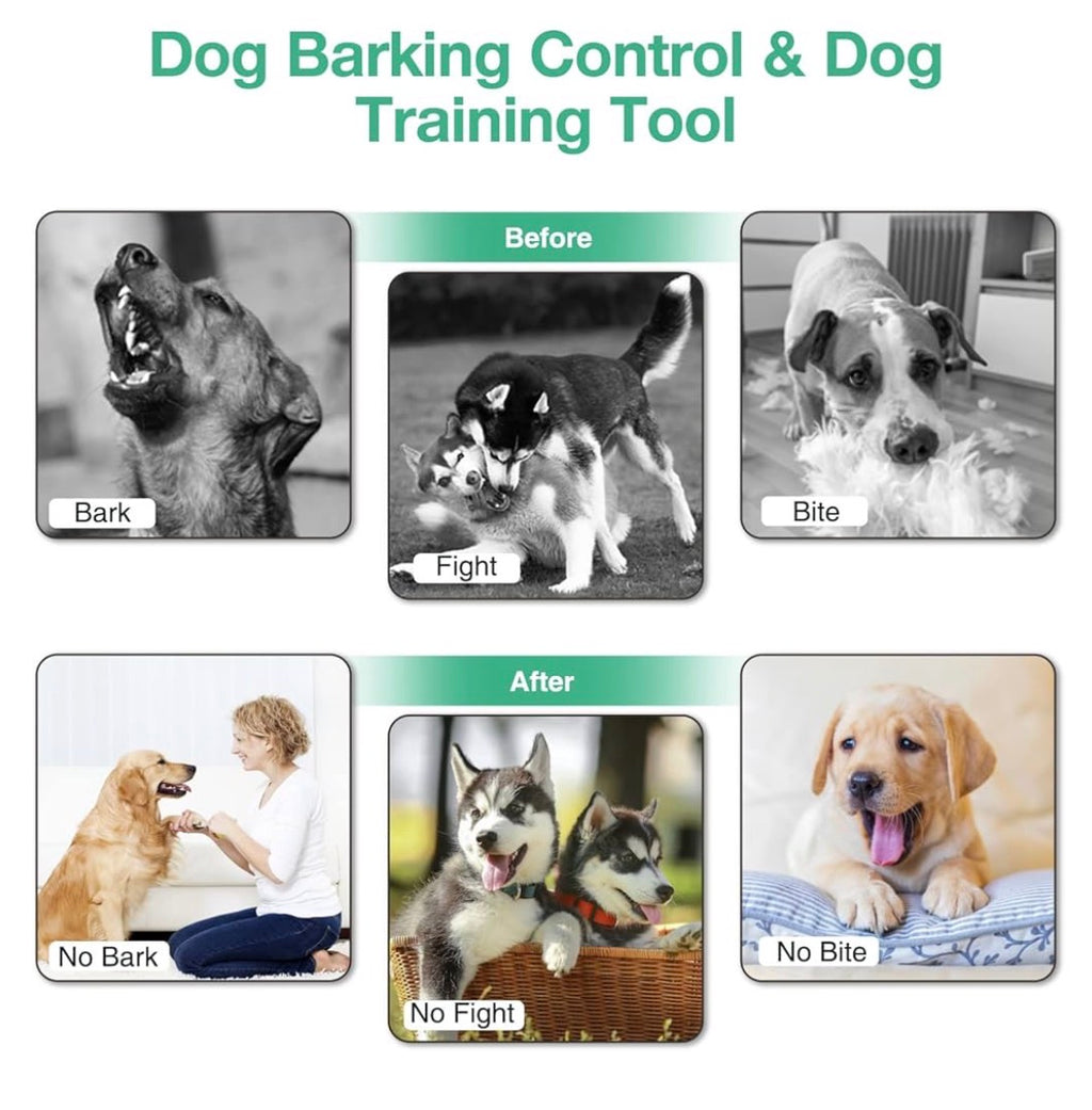 Ultrasonic Anti Barking Device - 33ft Range Rechargeable Dog Bark
Deterrent - Safe & Humane 3-Mode Sonic Bark Suppressor for Indoor & Outdoor