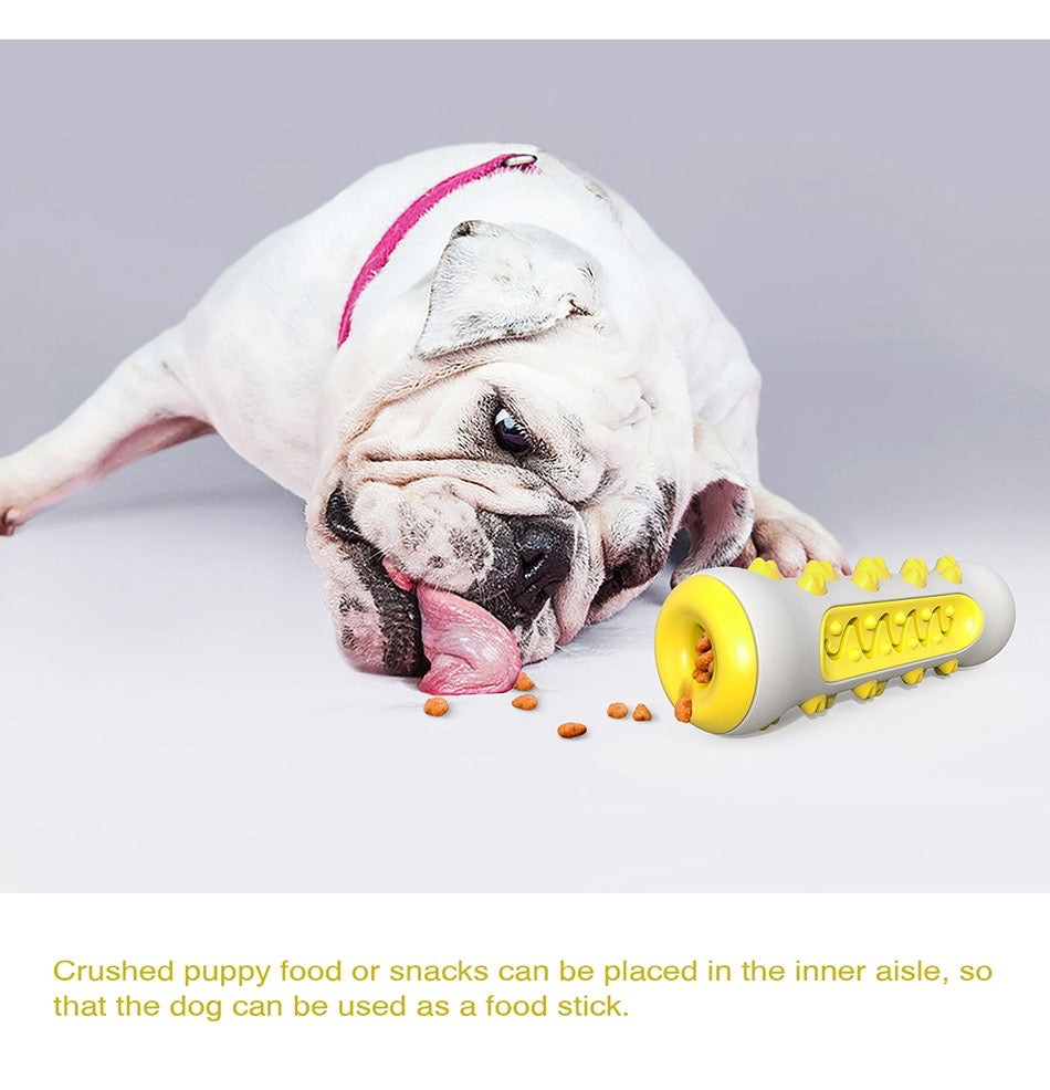 Dog Squeaky Toys For Aggressive Chewers, Tough Toothbrush Dog Chew Toy, Nearly Indestructible Rubber Toys For Pet Training, Teeth Cleaning, Playing And Chewing For Medium & Large Breeds