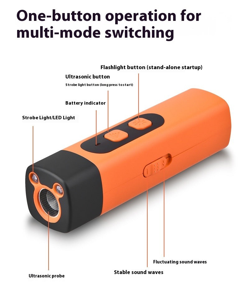 New Bark Shield Anti Barking Device for Dogs, Dog Bark Deterrent Device with LED Flashlight, Suitable for Training to Improve Bad Behavior