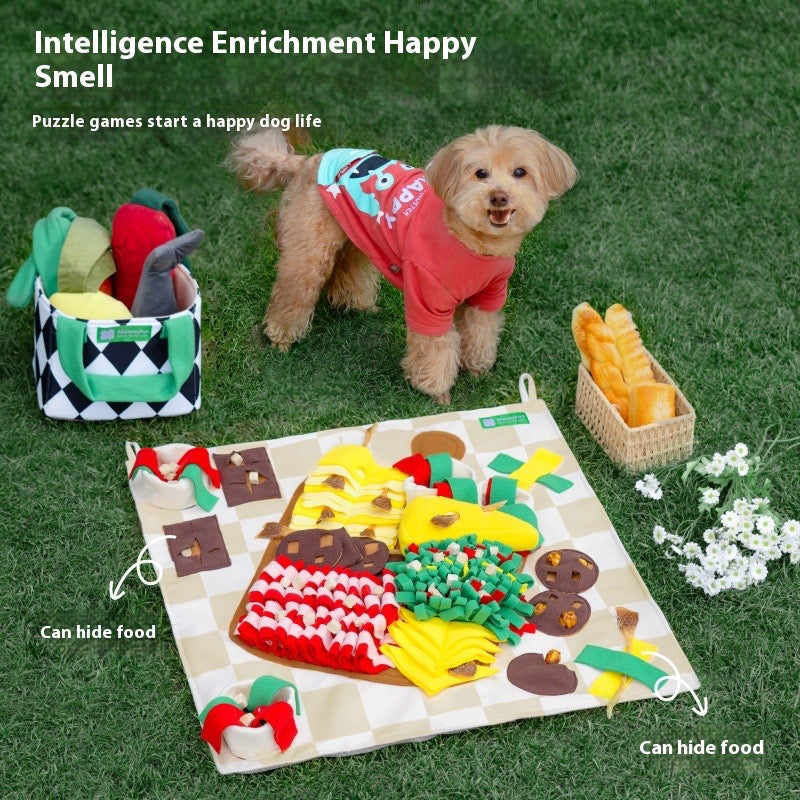 Interactive Strawberry Pie Snuffle Mat for Dogs | Mental Enrichment & Slow Feeder
