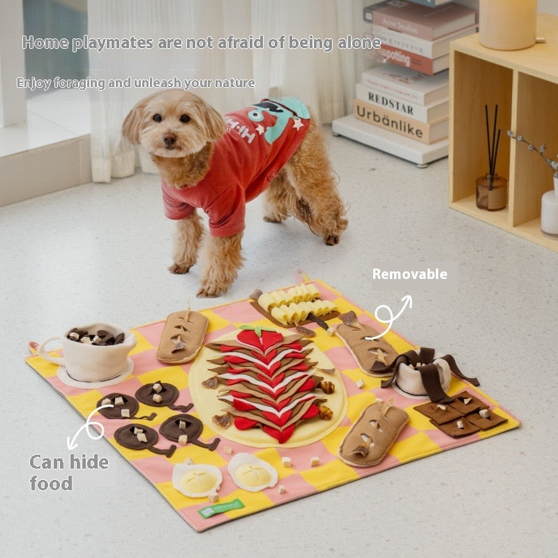 Interactive Strawberry Pie Snuffle Mat for Dogs | Mental Enrichment & Slow Feeder