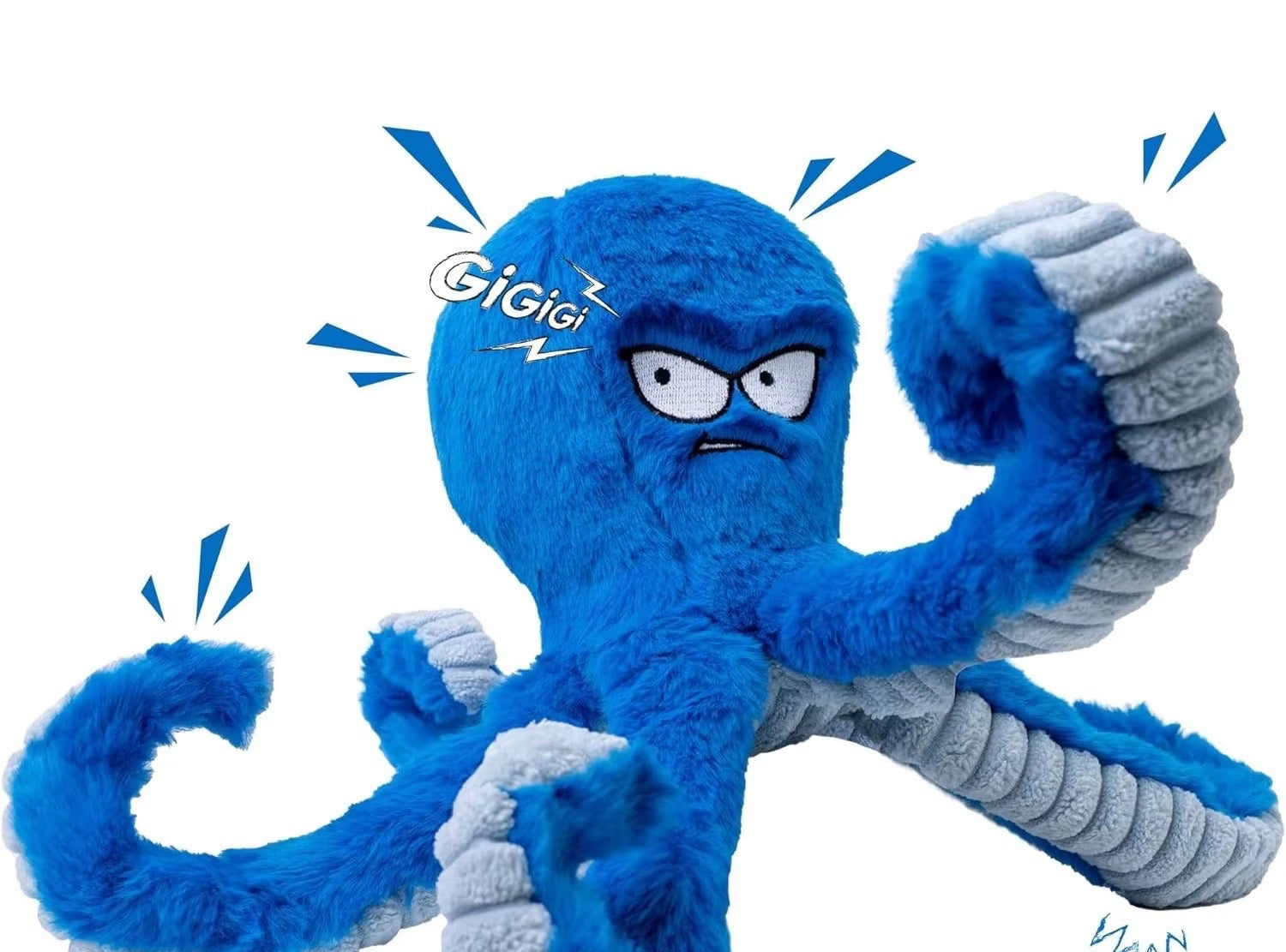 Indestructible Octopus Plush Dog Toy – Heavy Duty Chew Toy for Aggressive Chewers – Squeaky & Crinkle Interactive Tug Toy for Large & Medium Dogs