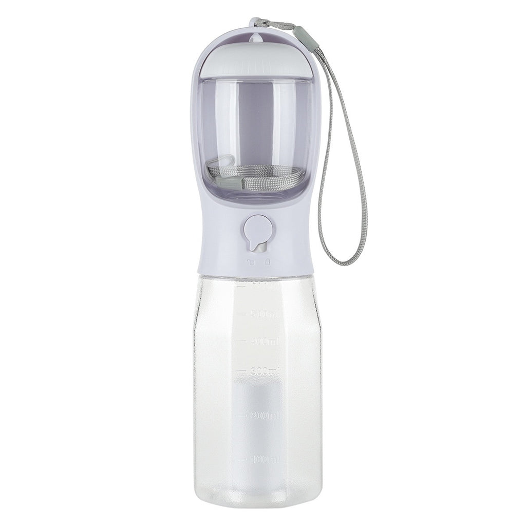 3 in 1 Portable Pet Water Bottle, food container and Waste Bag Dispenser (600ml)